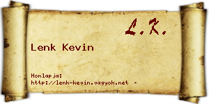 Lenk Kevin névjegykártya